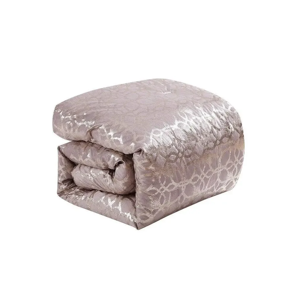 Hallmart Collectibles Sadie 14 Piece Queen Comforter Set Blush/Gold